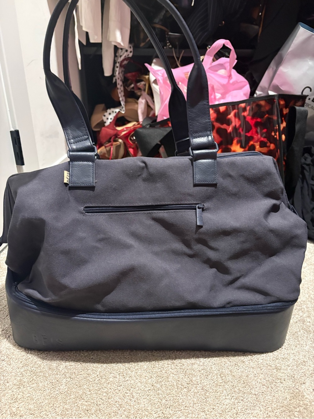 Beis classic Weekender Bag in dusty navy blue - Picture 6 of 7